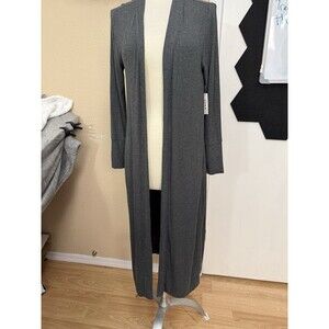Soma Cool Nights Long Ribbed Long Sleeve Cardigan-Gray Women Sz  Small